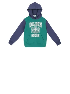 Unisex Sweatshirt mit Kapuze Grün/Marineblau