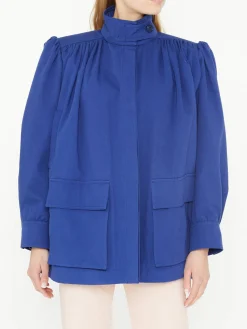 Utility-Jacke aus Baumwoll-Canvas Mittelblau