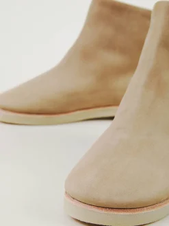 Veloursleder-Boots Hellbraun
