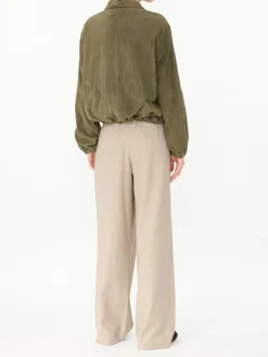 Velourslederjacke Grün