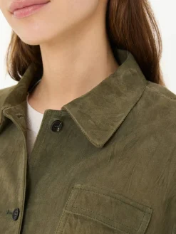 Velourslederjacke Grün