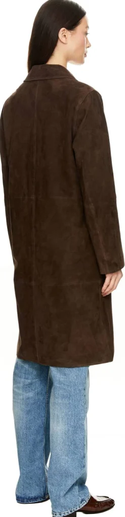 Velourslederjacke 'Jella' Dunkelbraun