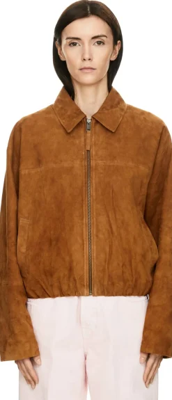 Velourslederjacke 'Loua' Whiskey