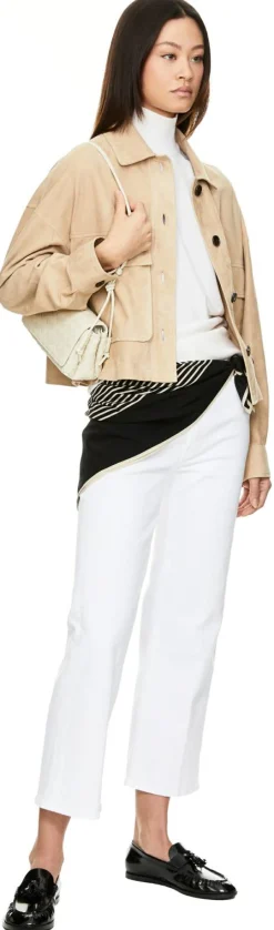 Velourslederjacke 'Miri' Beige