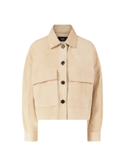 Velourslederjacke 'Miri' Beige