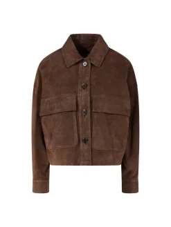 Velourslederjacke 'Miri' Dunkelbraun