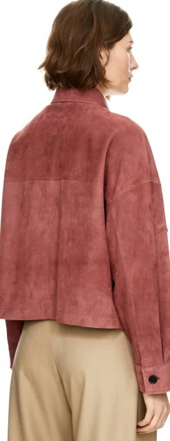 Velourslederjacke 'Miri' Pink Shade