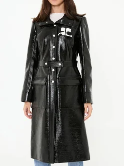 Vinyl-Trenchcoat 'Reedition Vinyl' Schwarz