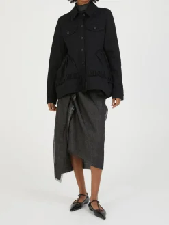 Voluminöse Jeansjacke 'Ulanda' Schwarz