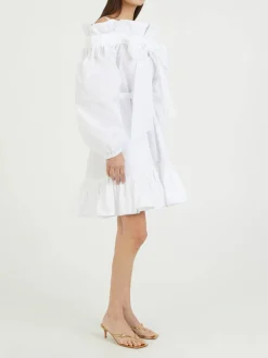 Voluminöses Minikleid Weiß