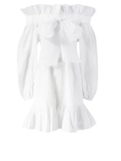 Voluminöses Minikleid Weiß