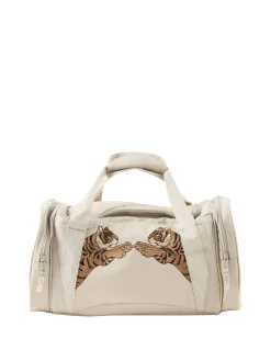 Weekender mit Tiger-Motiv Grau