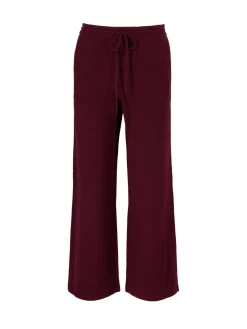 Weite Cashmere-Loungehose Bordeaux