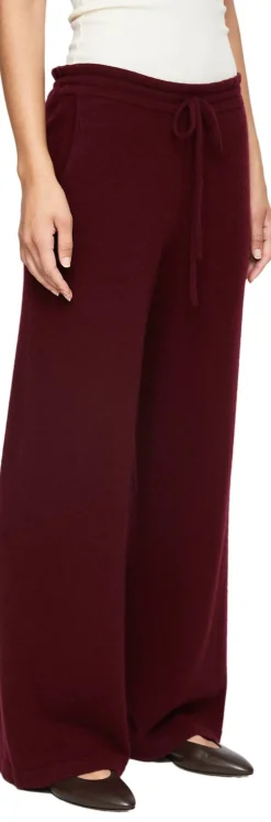 Weite Cashmere-Loungehose Bordeaux