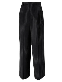 Weite Hose mit hoher Taillie Schwarz/Weiß