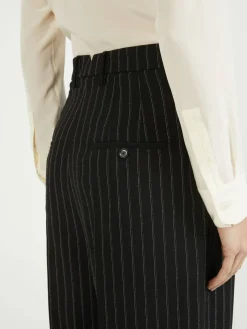 Weite Hose mit hoher Taillie Schwarz/Weiß