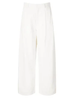 Weite Leinenhose 'Aloa' Weiß