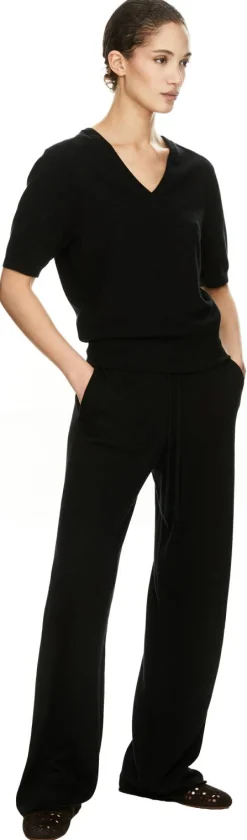 Weite Seiden-Cashmere-Hose Black
