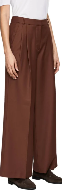 Weite Wollhose 'Lupina Wool' Marrone