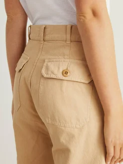Wide-Leg Cropped Jeans 'Westward' Beige