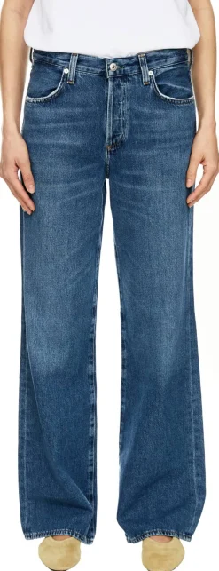 Wide-Leg Jeans 'Annina' Mittelblau