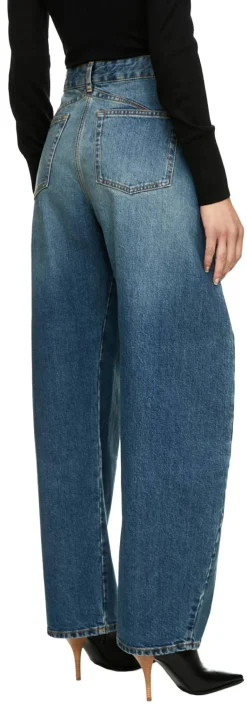 Wide-Leg Jeans Blau