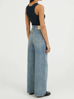 Wide-Leg Jeans Blau