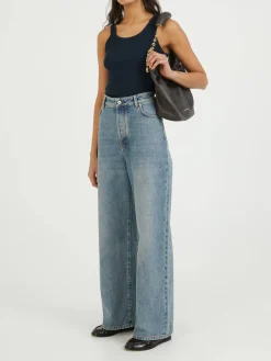 Wide-Leg Jeans Blau