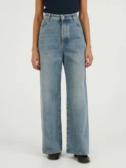 Wide-Leg Jeans Blau