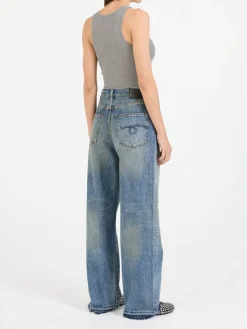 Wide-Leg Jeans Blau