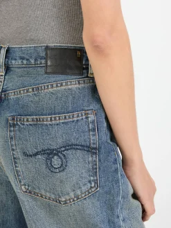Wide-Leg Jeans Blau