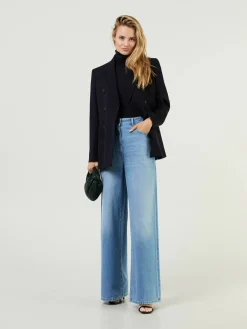 Wide-Leg Jeans Blau