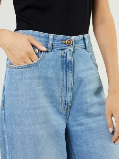 Wide-Leg Jeans Blau
