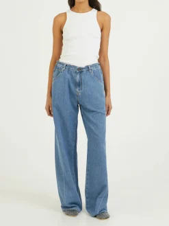 Wide-Leg Jeans 'Iris' Blau