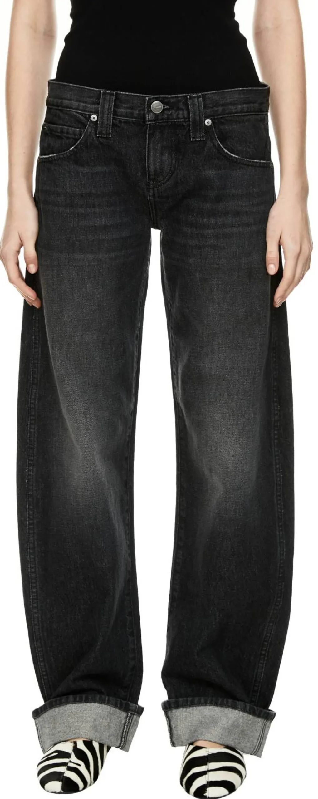 Wide-Leg Jeans 'Karo' Anthrazit