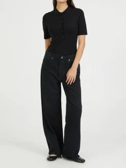 Wide-Leg Jeans 'Low Slung Baggy' Schwarz