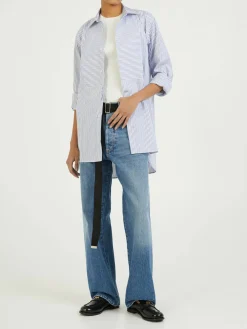 Wide-Leg Jeans mit abnehmbaren Gürtel Blau