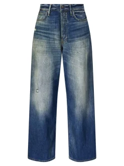 Wide-Leg Jeans Mittelblau