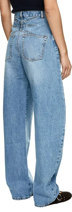 Wide-Leg Jeans Mittelblau