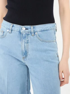 Wide-Leg-Jeans 'Nadia' Hellblau