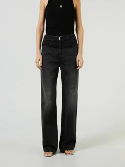 Wide-Leg Jeans Schwarz