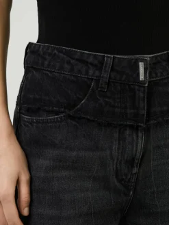 Wide-Leg Jeans Schwarz