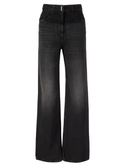 Wide-Leg Jeans Schwarz
