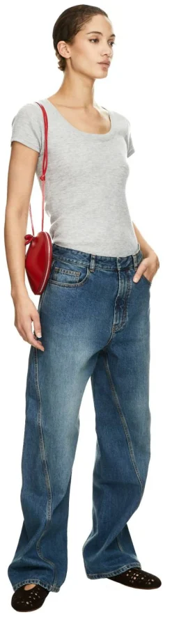 Wide-Leg-Jeans 'Twisted' Mittelblau
