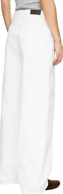 Wide-Leg Jeans Weiß