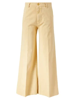 Wide-Leg Stoffhose Gelb