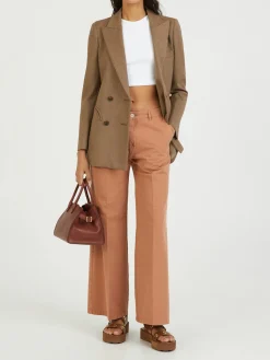 Wide-Leg Stoffhose Orange