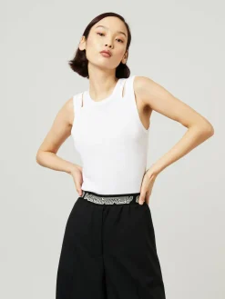 Wide-Leg-Stoffhose Schwarz