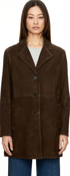 Wildlederjacke 'Joni' Dunkelbraun