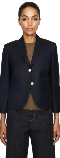 Woll-Blazer in Marineblau